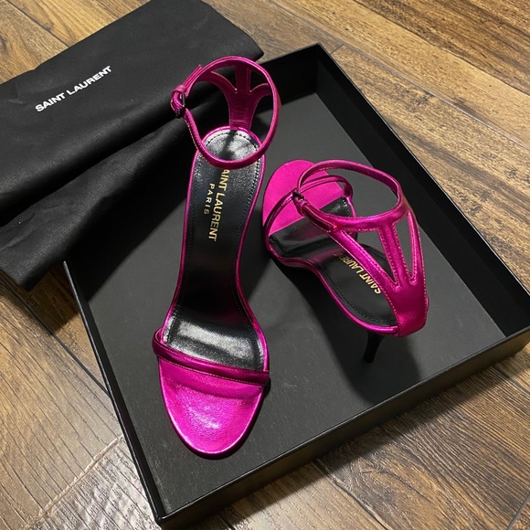 NWT Saint Laurent Lexi Fushia sandals - Picture 5 of 15